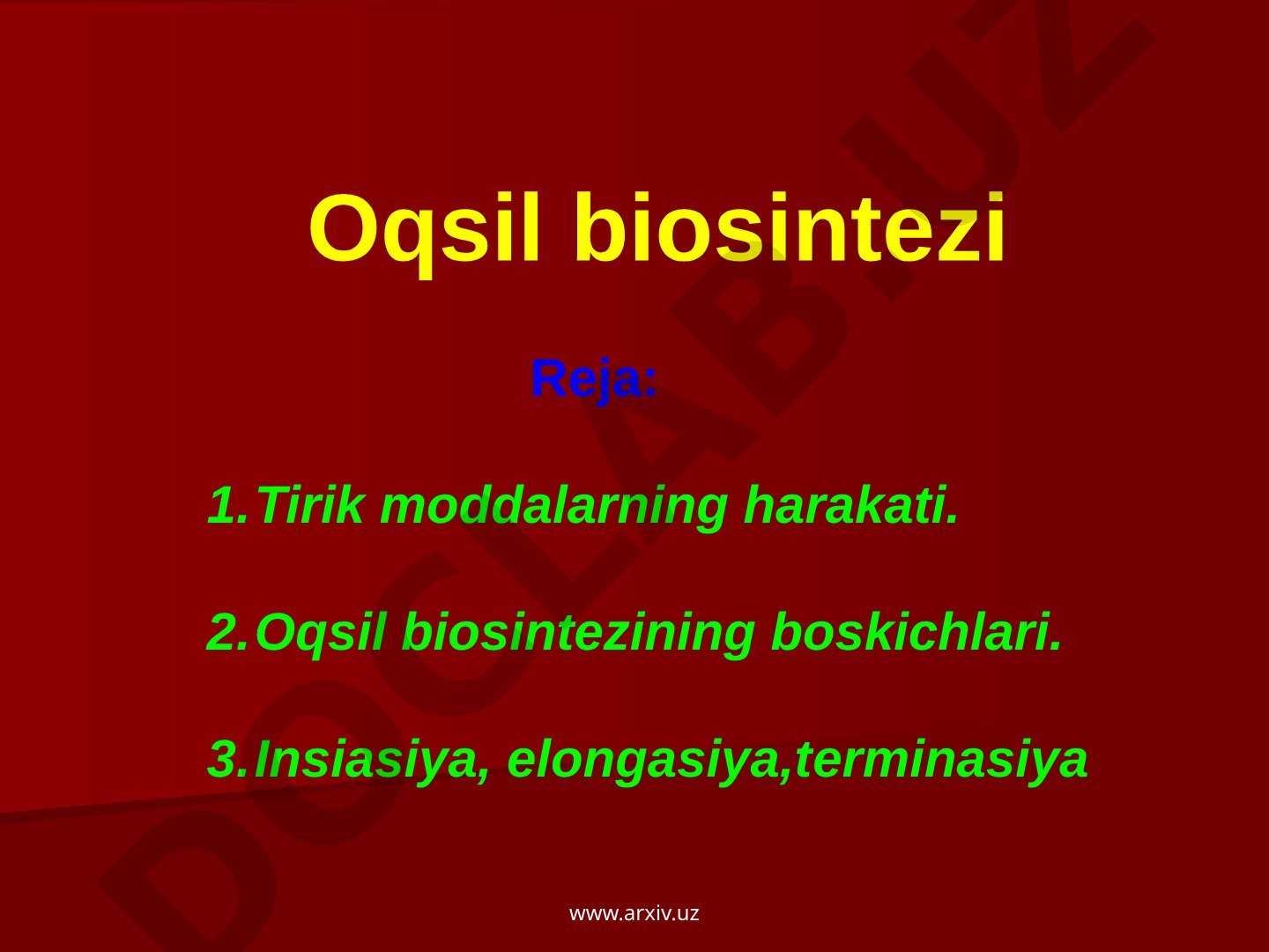 Oqsil biosintezi