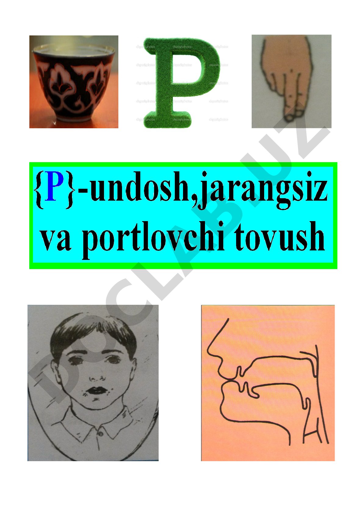 P tovushi va harfi bilan ishlash mashqlari