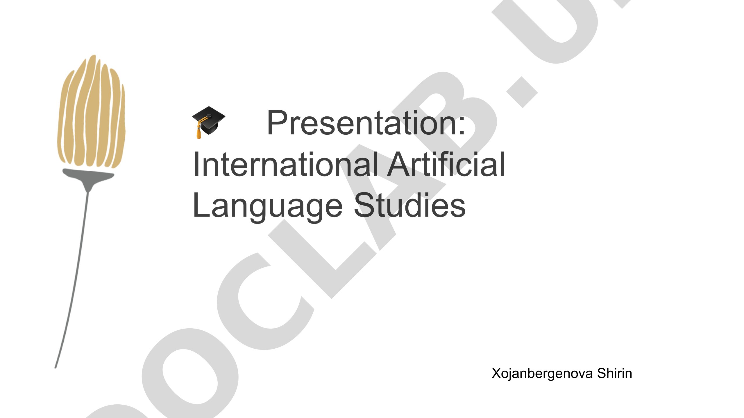 International Artificial Language Studies
