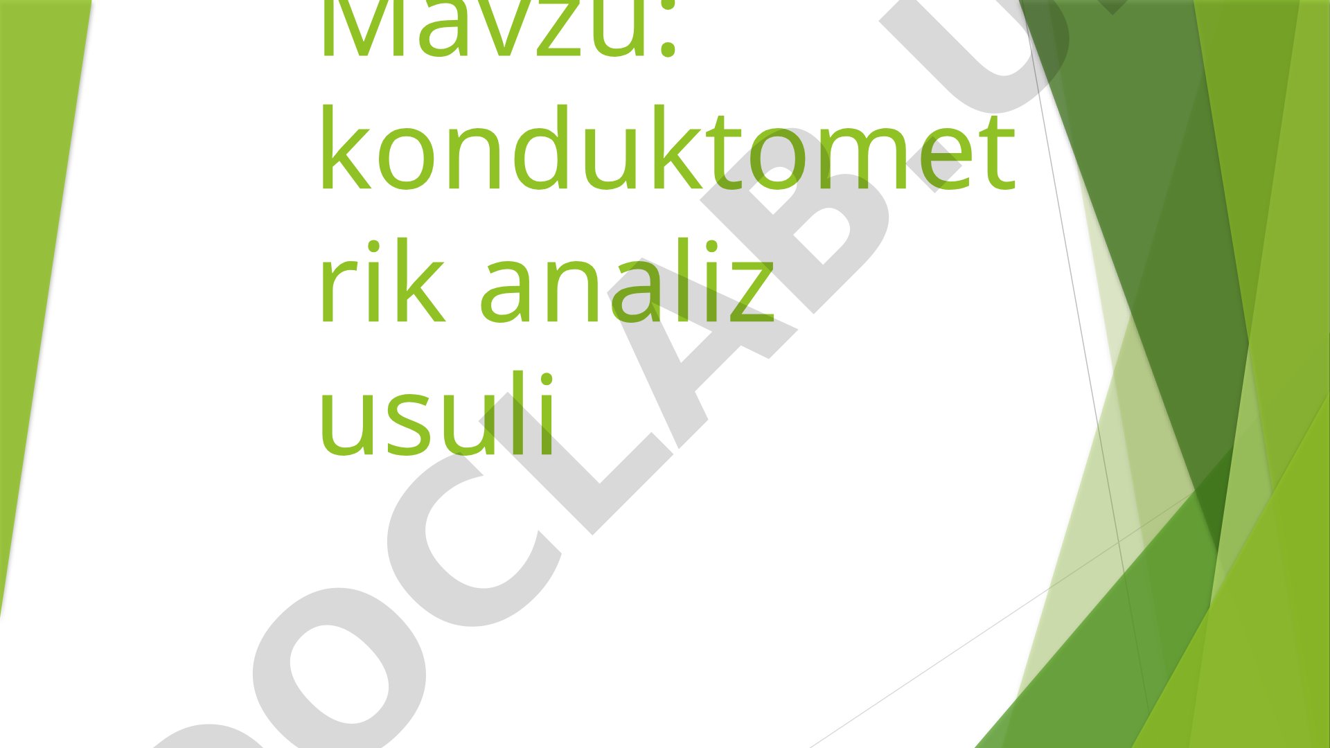 konduktometrik analiz usuli