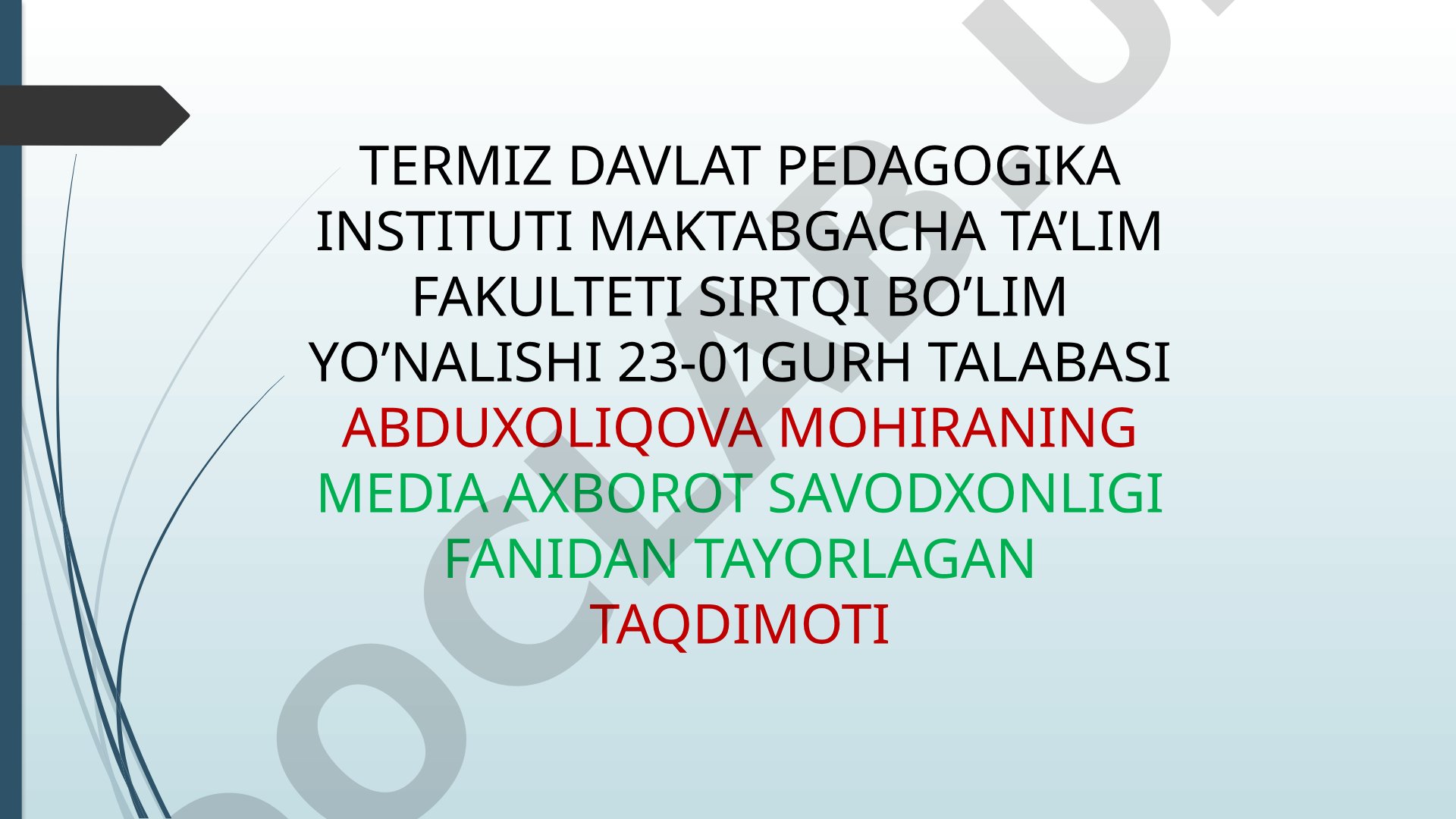 Media madaniyat va innovatsion pedagogik texnologiyalar
