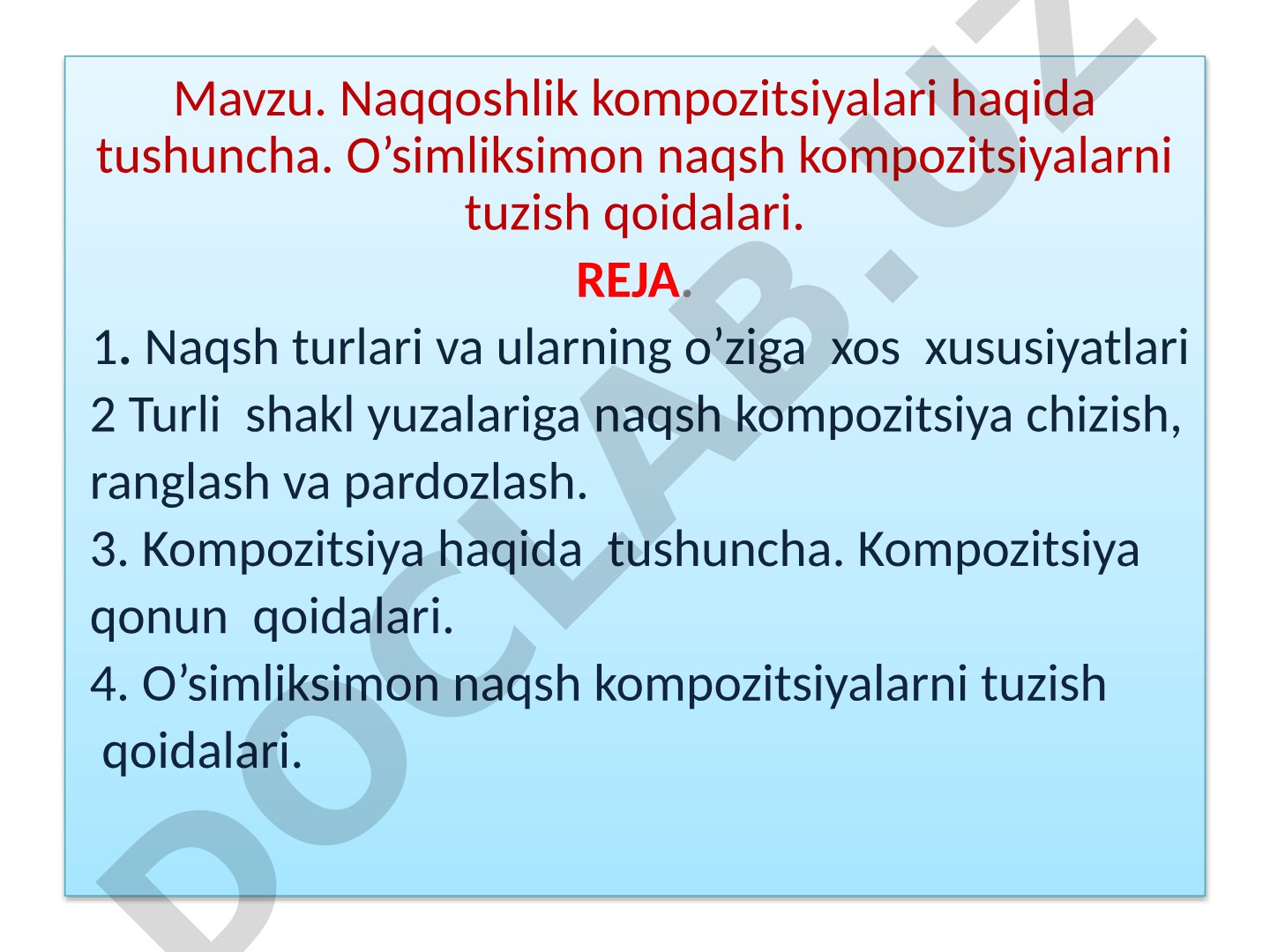 Naqqoshlik kompozitsiyalari haqida tushuncha