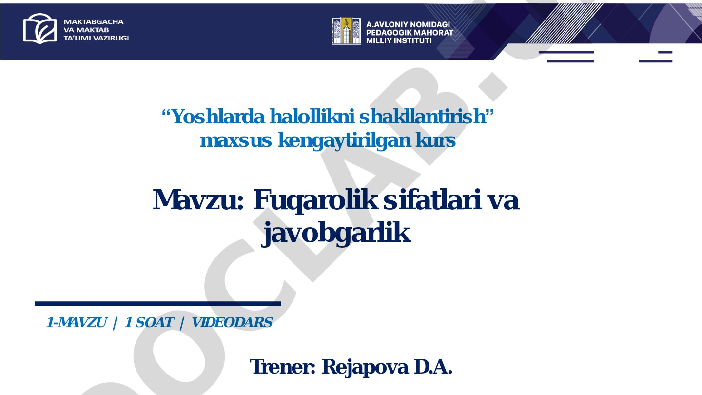 Fuqarolik sifatlari va javobgarlik