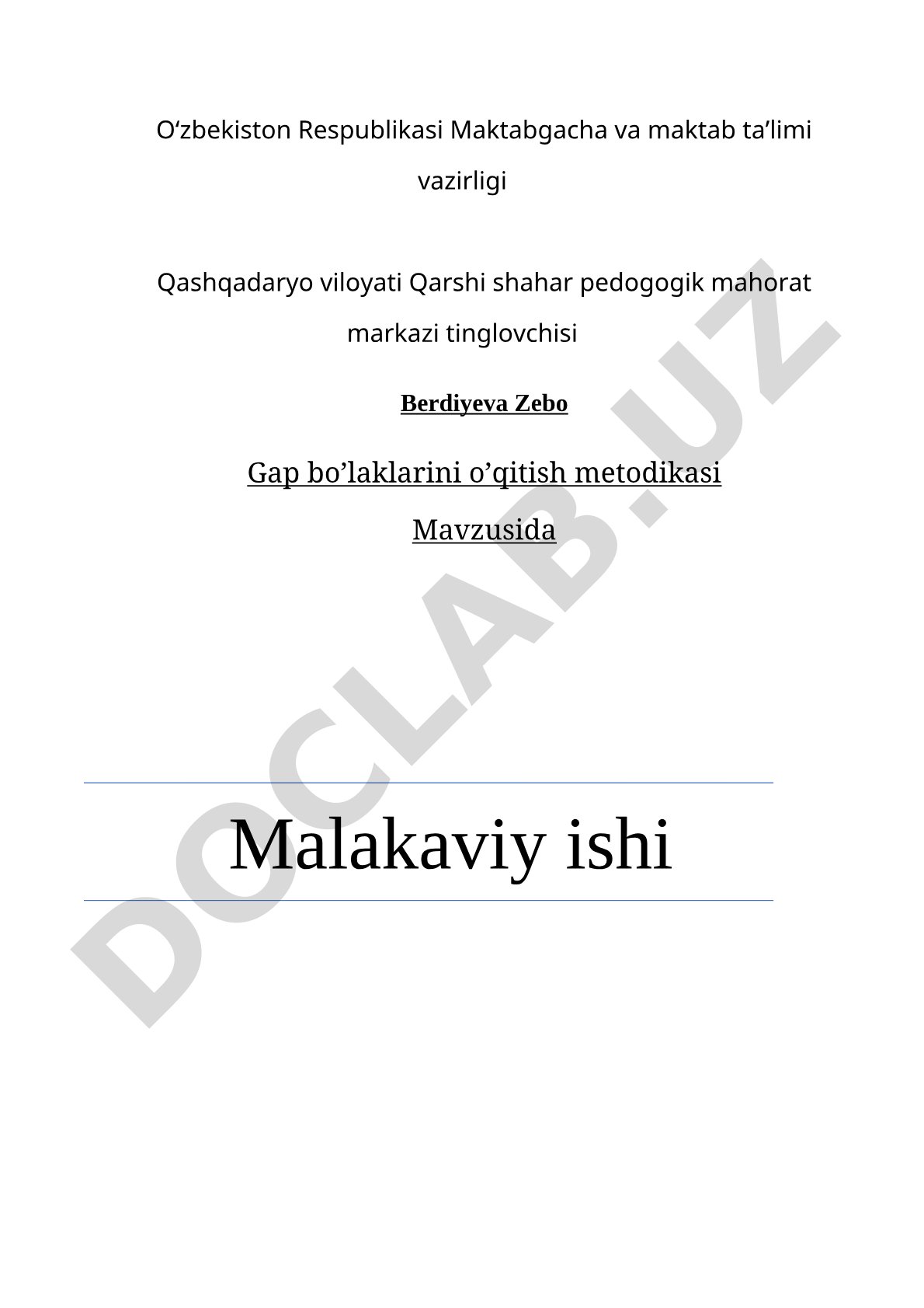 Gap bo‘laklarini o‘qitish metodikasi