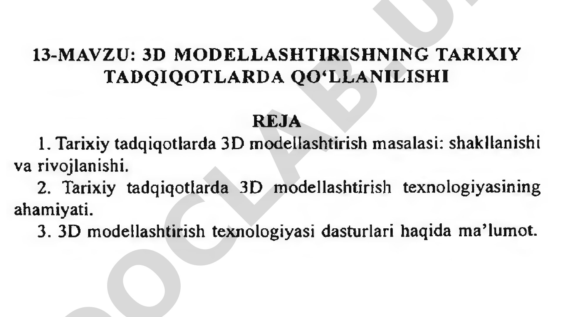 3D modellashtirish dasturi