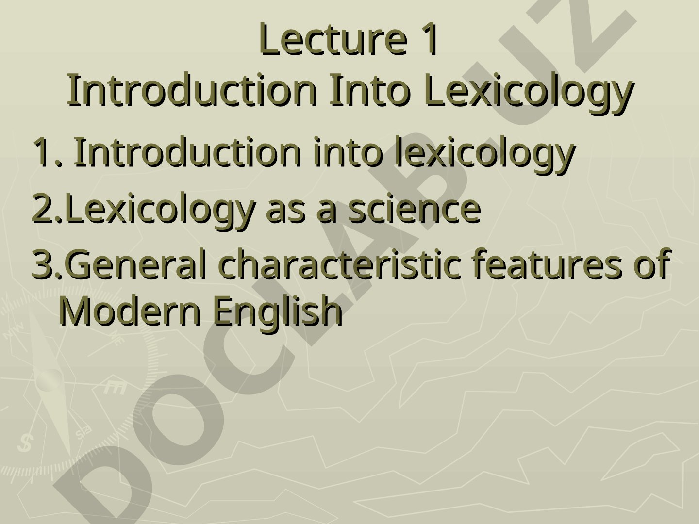 Lecture 1 Introduction Into Lexicology
