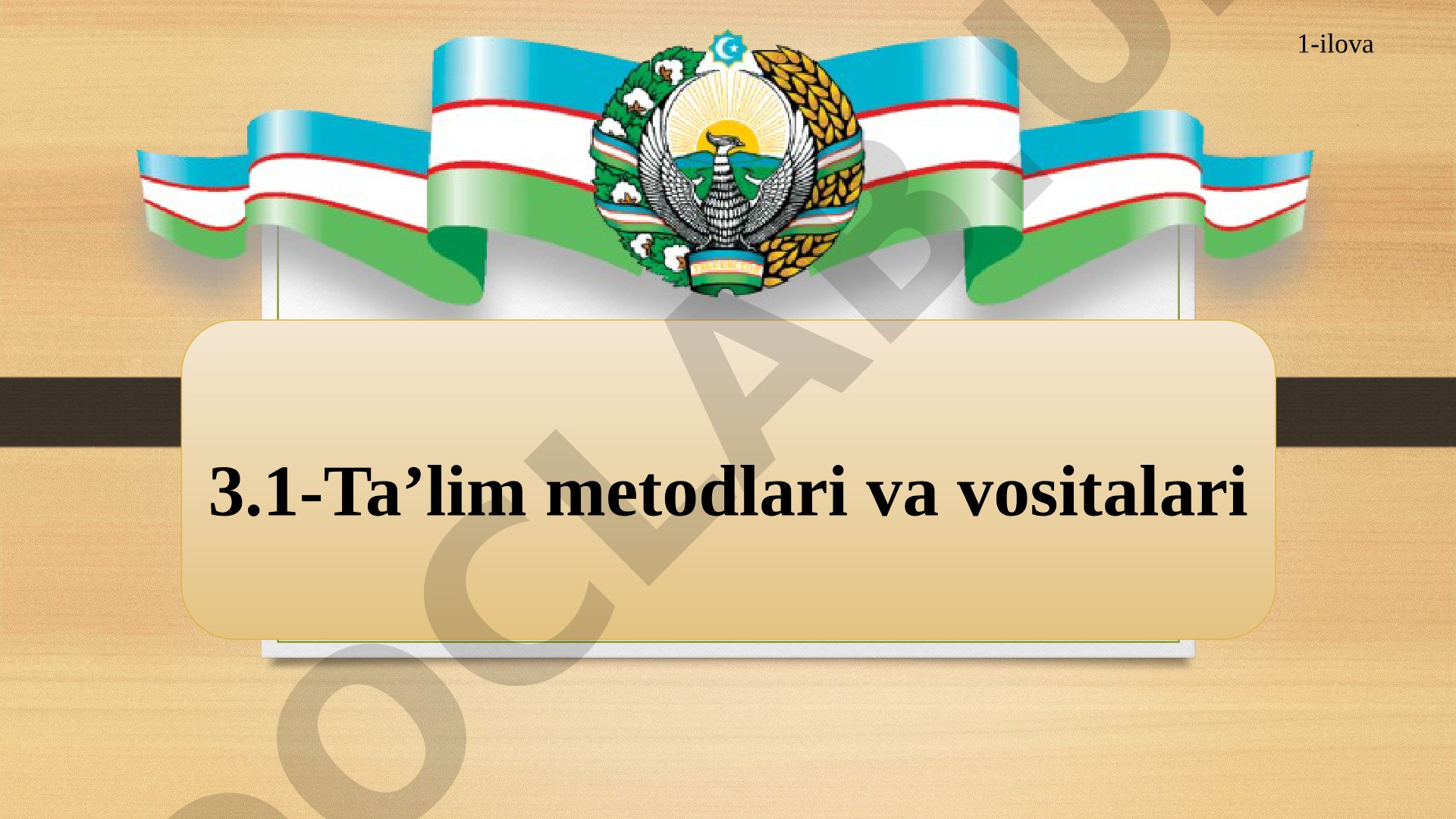 Ta'lim metodlari va vositalari