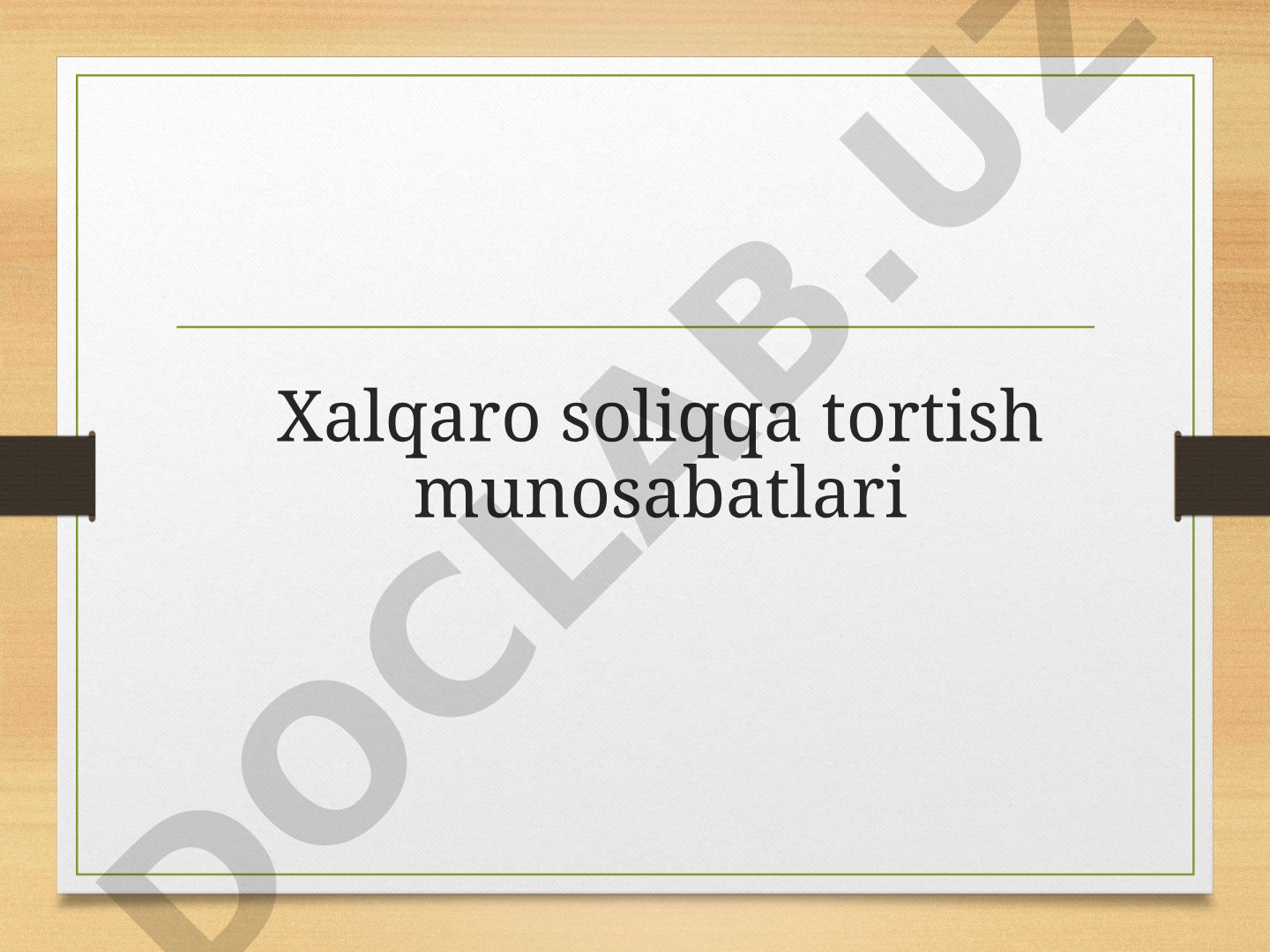 Xalqaro soliqqa tortish munosabatlari