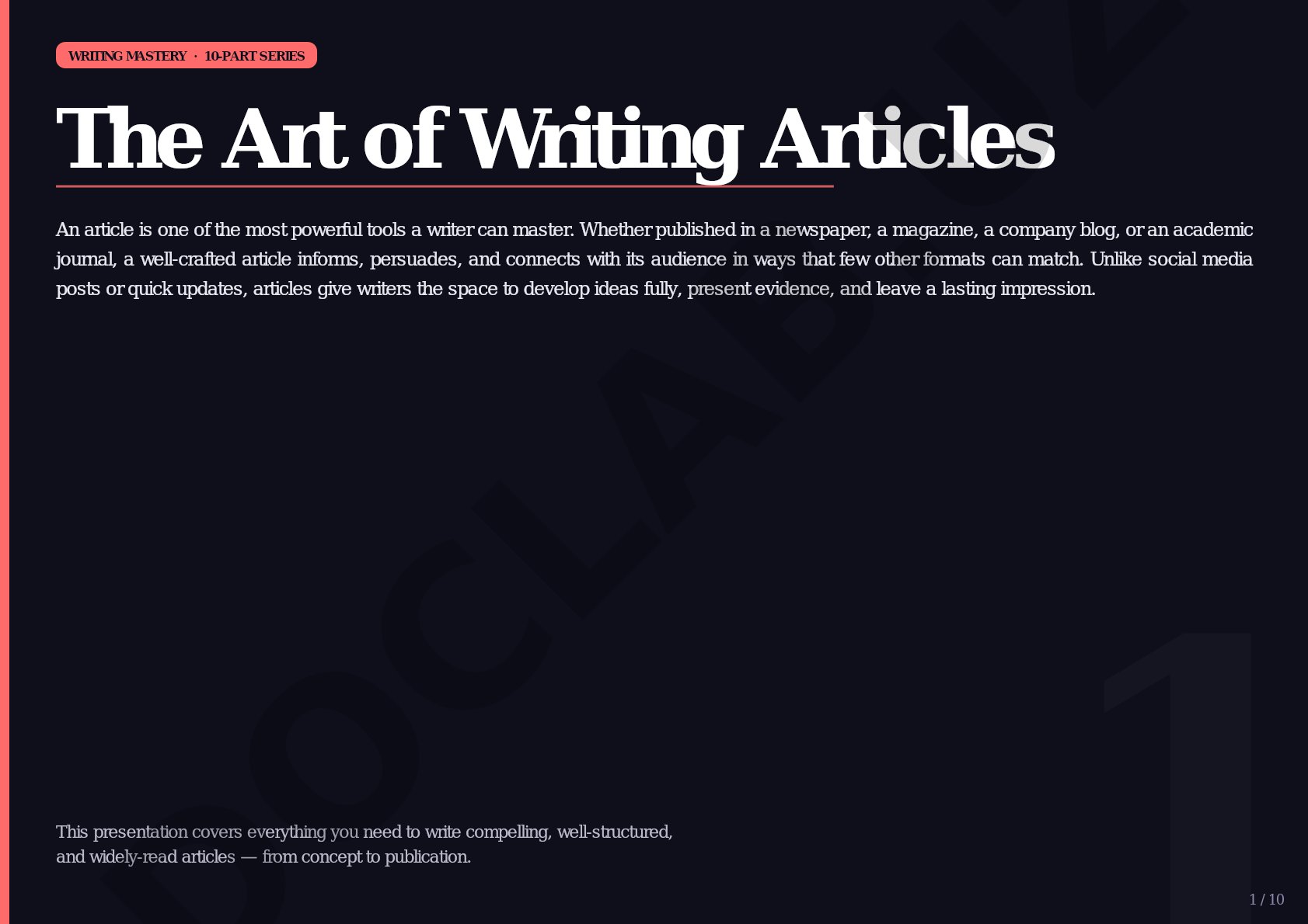The Art of Writing Articles
