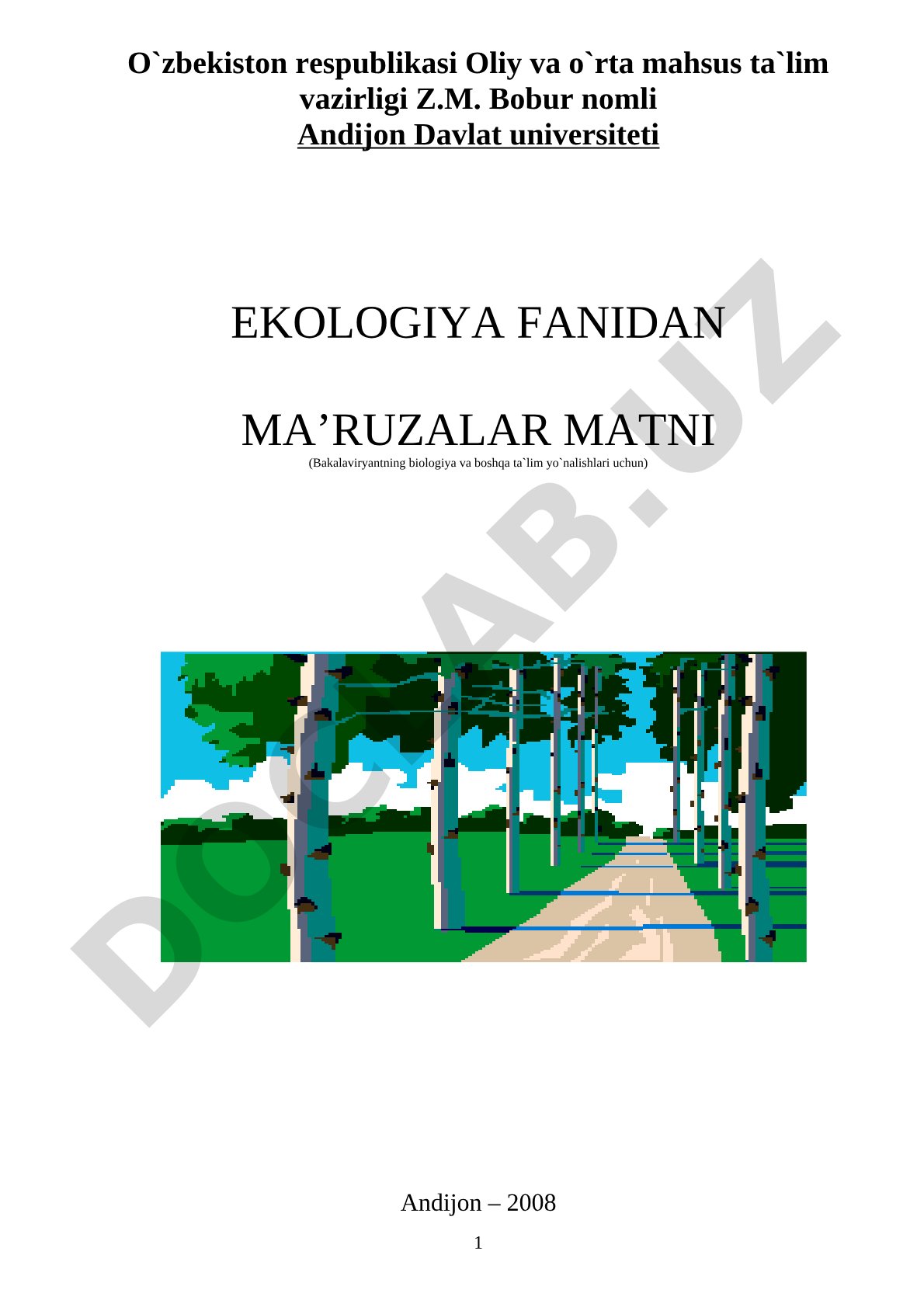Ekologiya fanining nazariy asoslari va biosfera muhofazasi