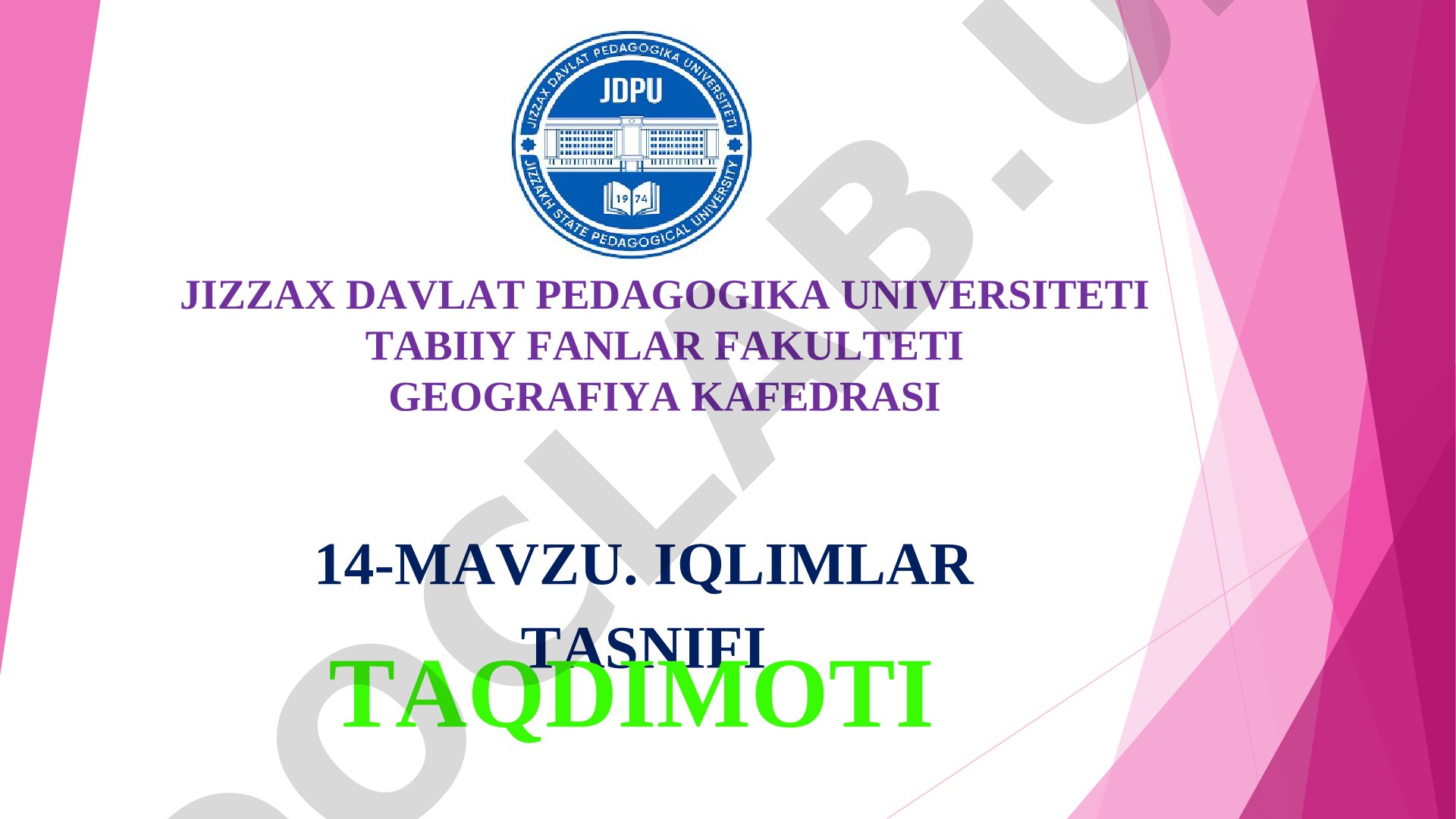 Iqlimlar tasnifi