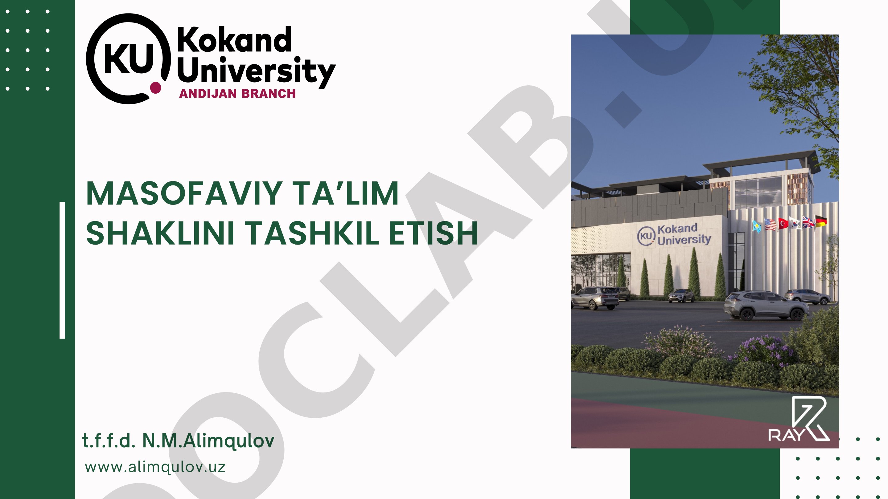 Masofaviy ta'lim shaklini tashkil etish