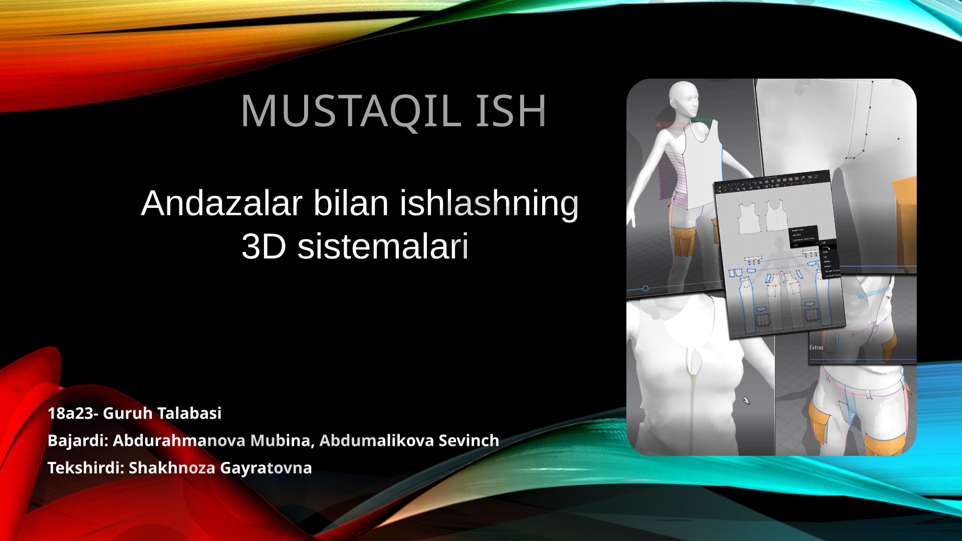 Andazalar bilan ishlashning 3D sistemalari