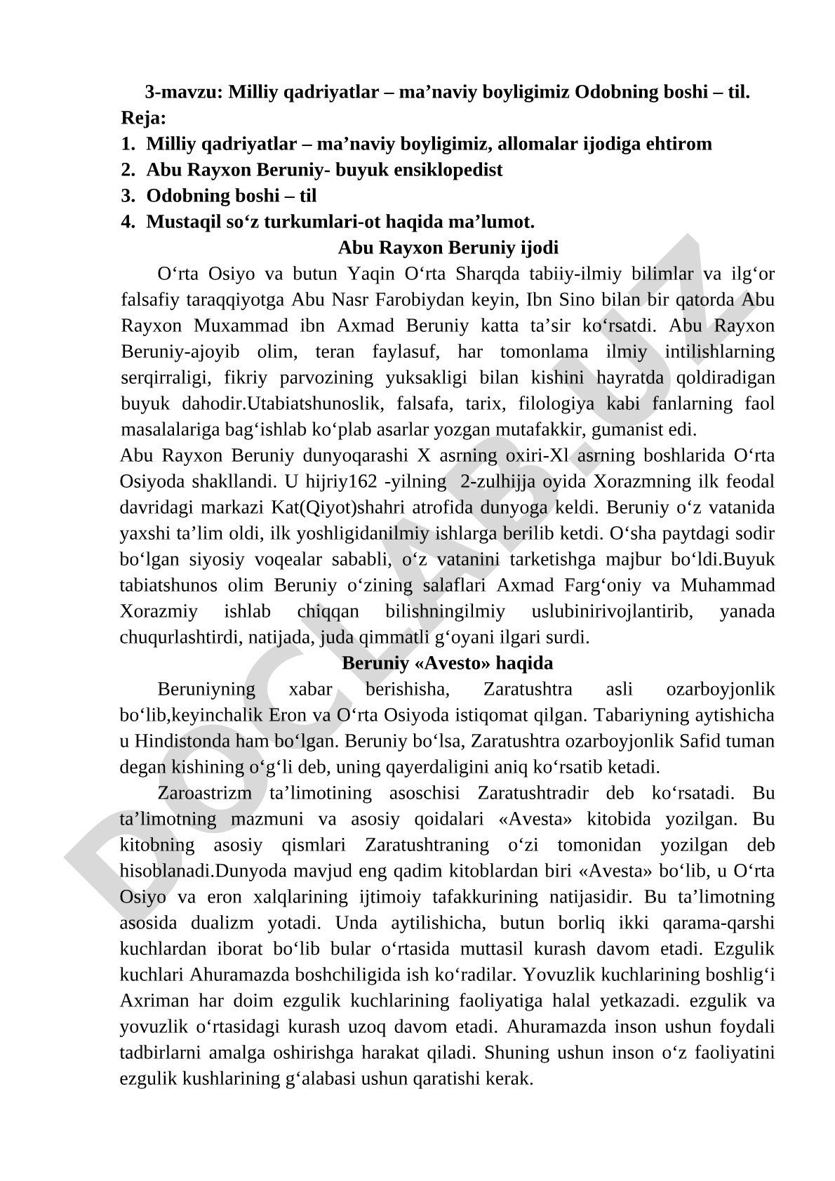 Milliy qadriyatlar – ma’naviy boyligimiz