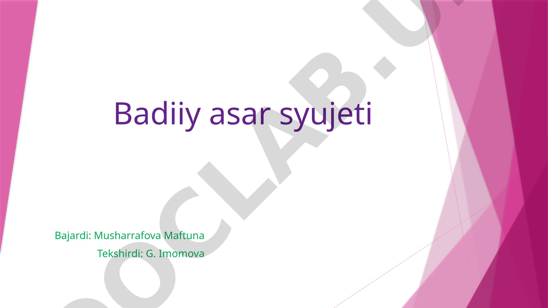 Syujet haqida tushuncha, tiplari va tarkibiy qismlari yoritilgan