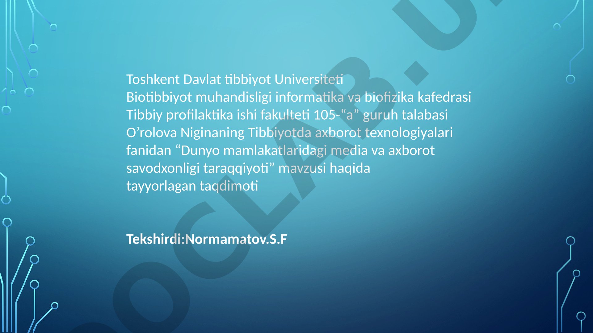 Dunyo mamlakatlaridagi media va axborot savodxonligi taraqqiyoti