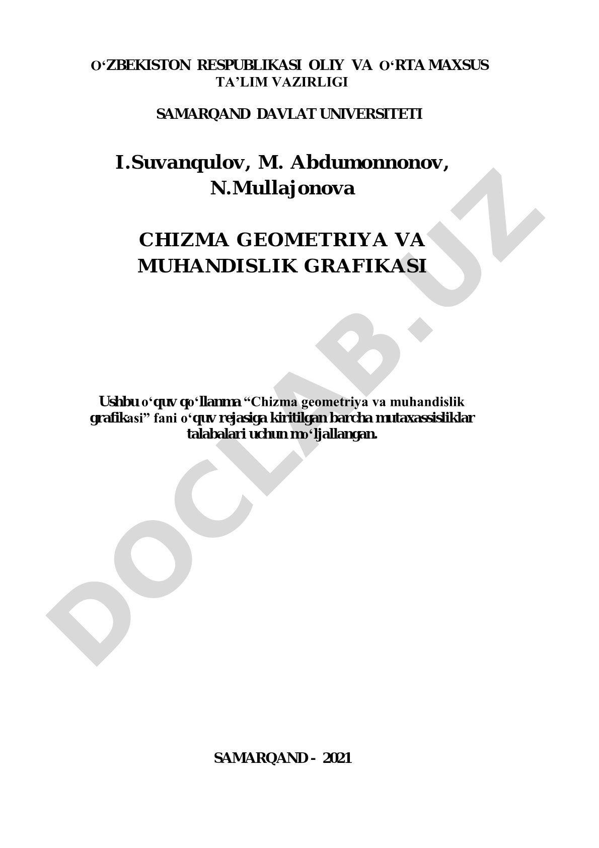 Chizma geometriya va muhandislik grafikasi