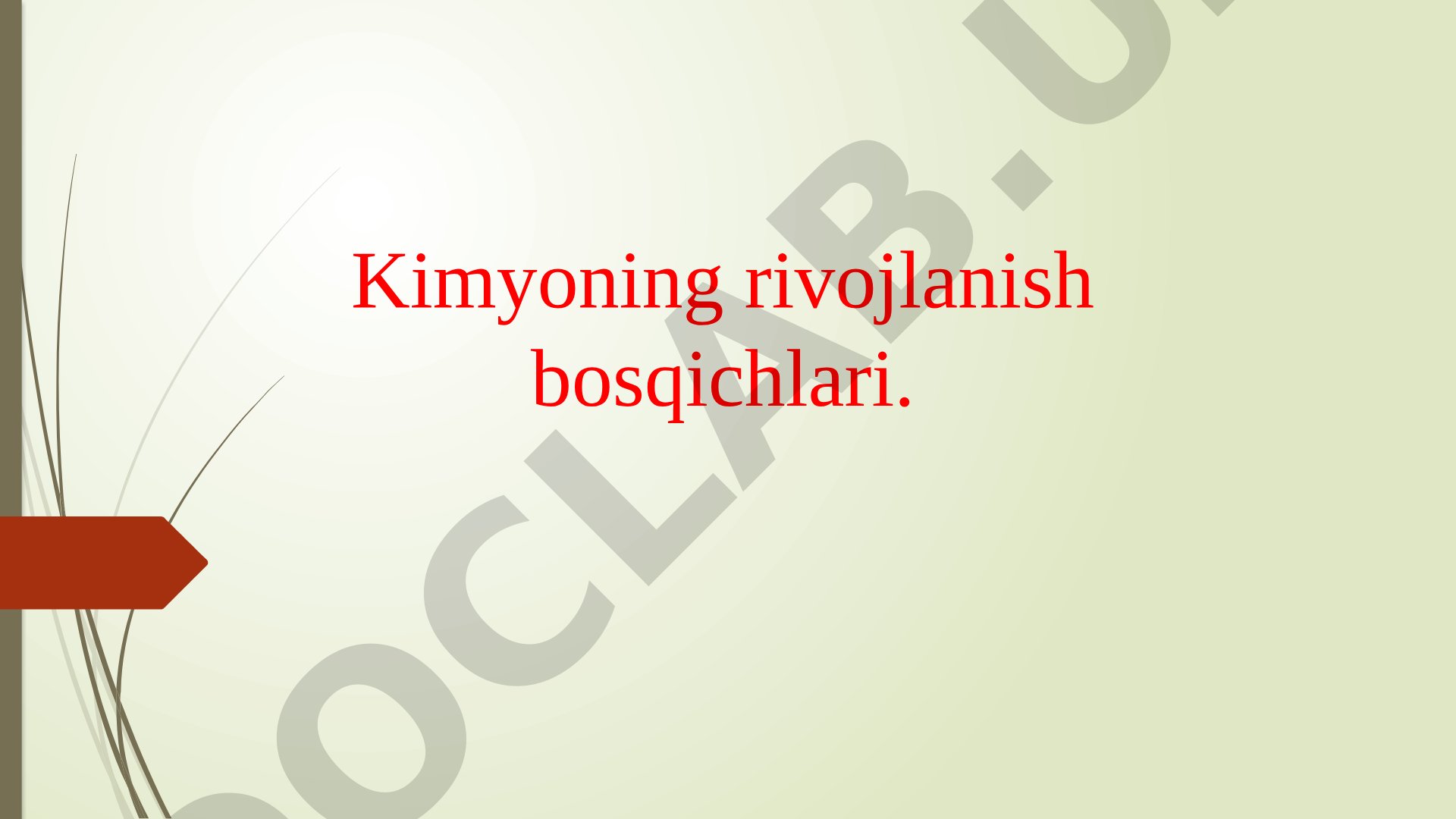Kimyoning rivojlanish bosqichlari