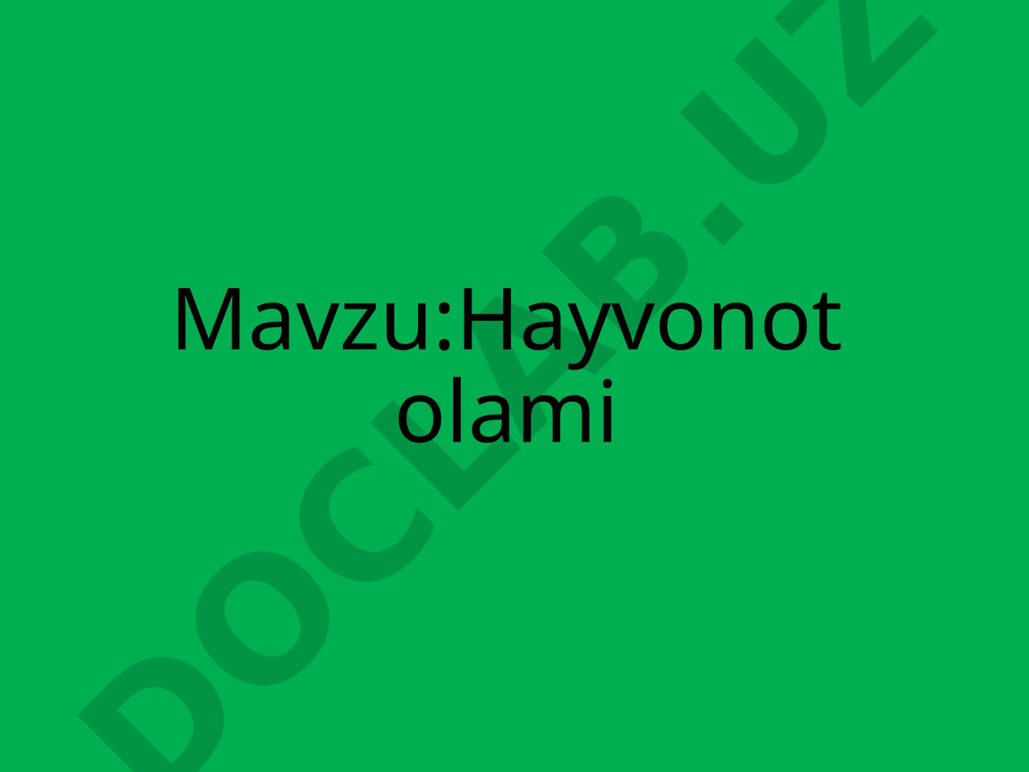 Hayvonot olami