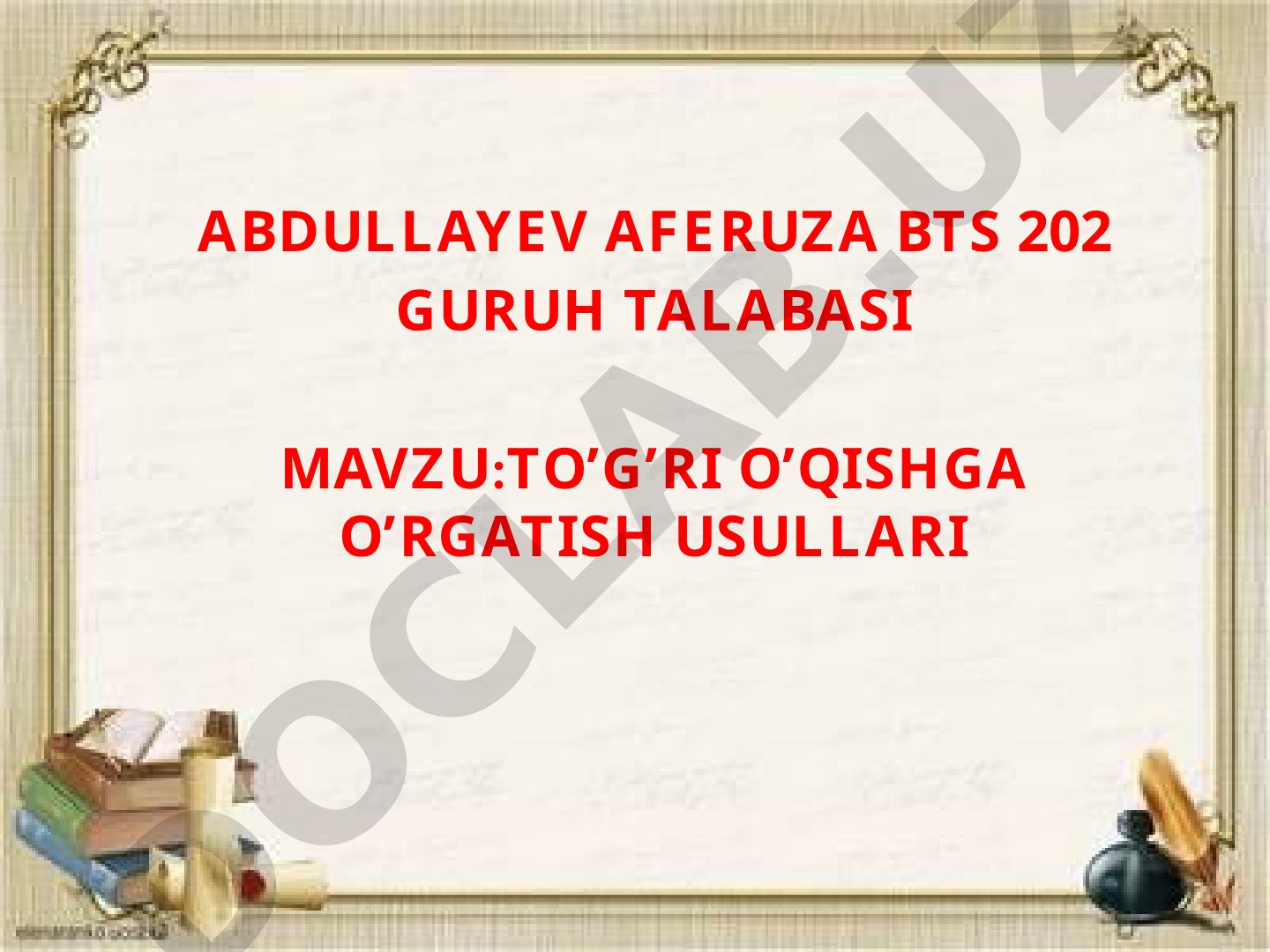 To‘g‘ri o‘qishga o‘rgatish usullari