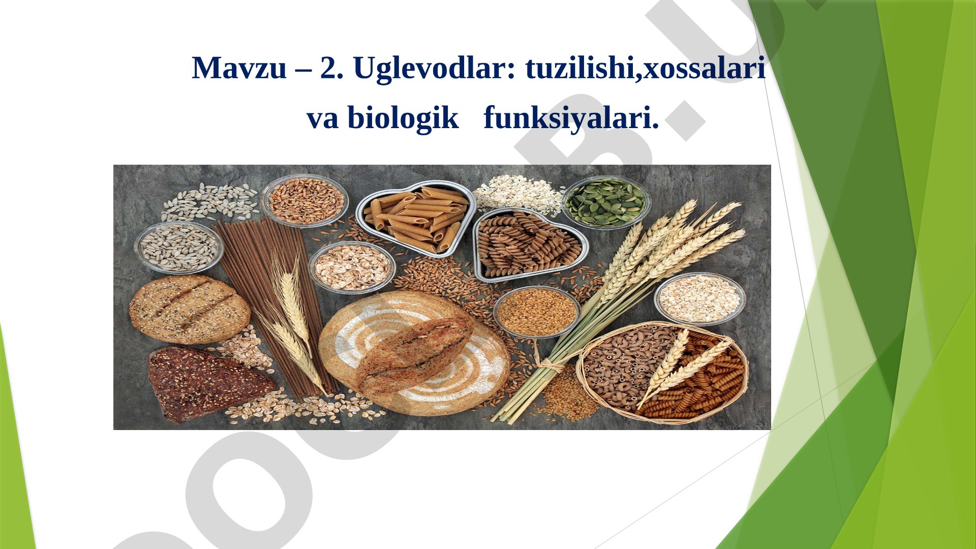 Uglevodlar: tuzilishi,xossalari va biologik funksiyalari