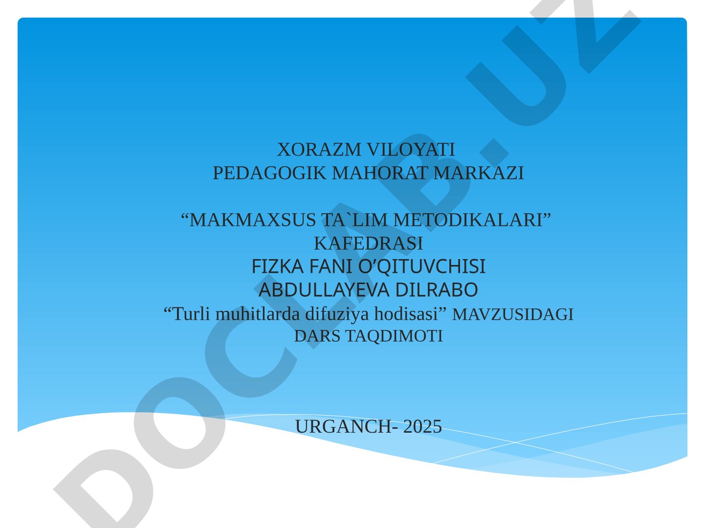 Turli muhitlarda difuziya hodisasi