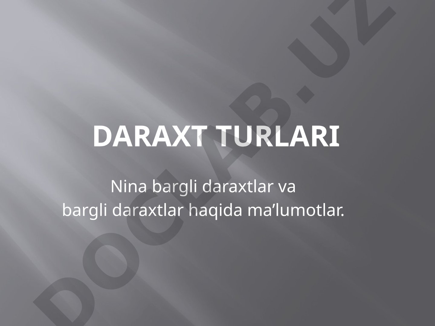 Ninabargli va yaproqli daraxtlar turlari