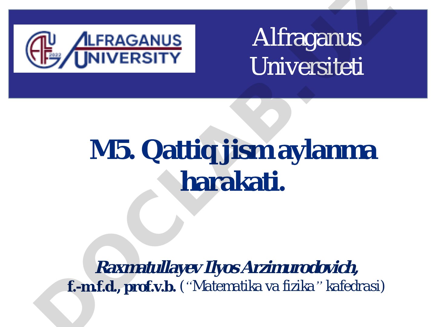Qattiq jism aylanma harakati