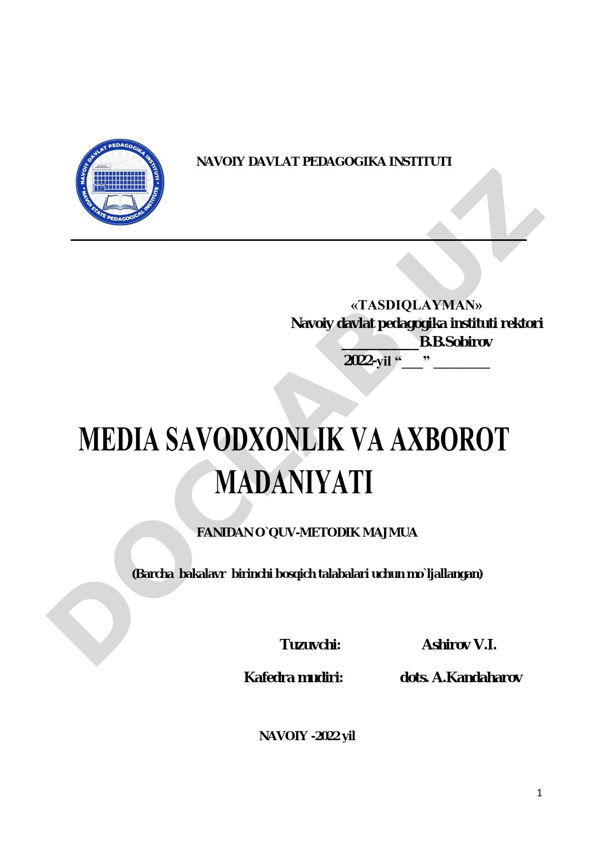 Axborot muhiti va OAV faoliyati