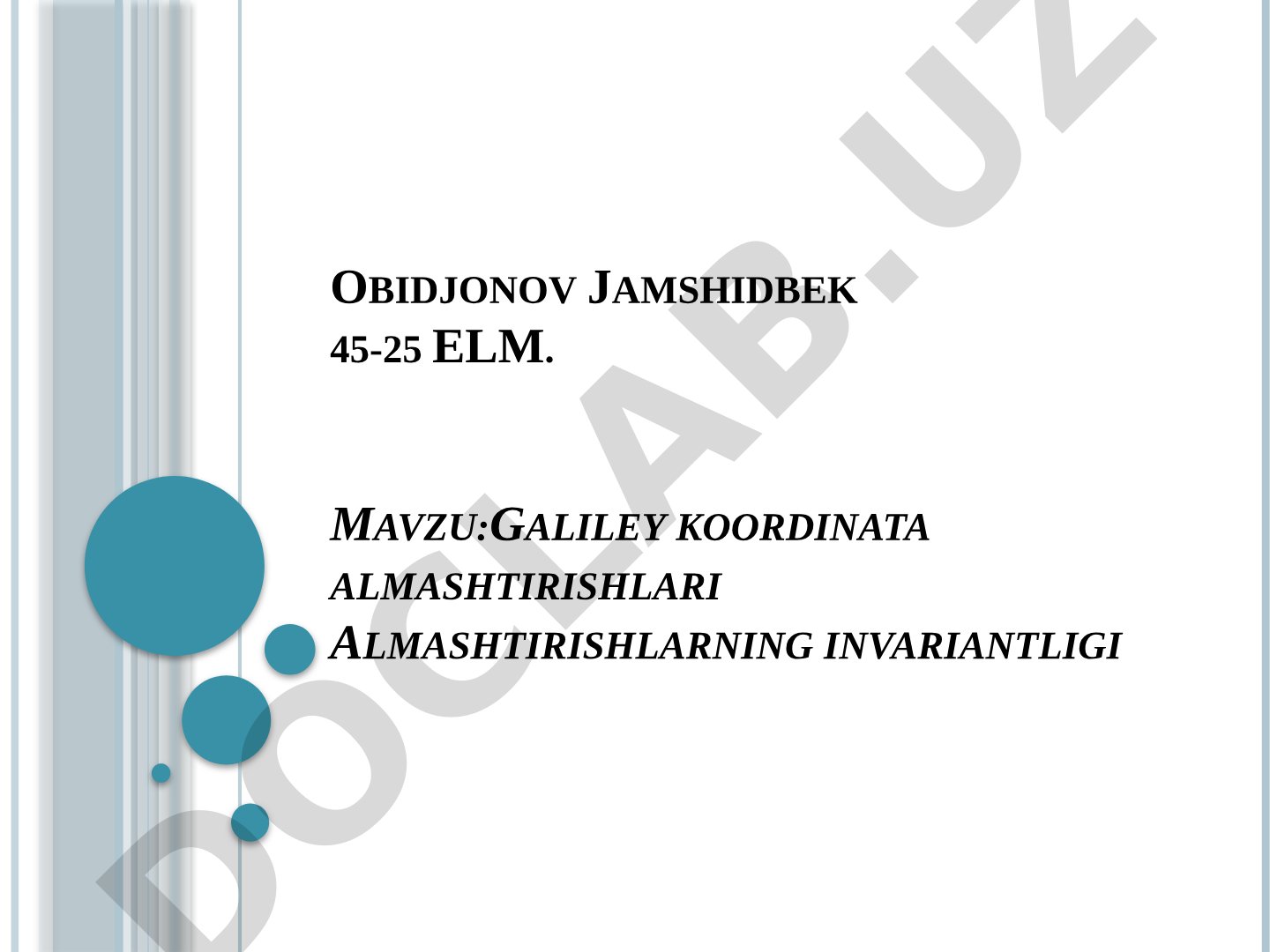 Galiley koordinata almashtirishlari