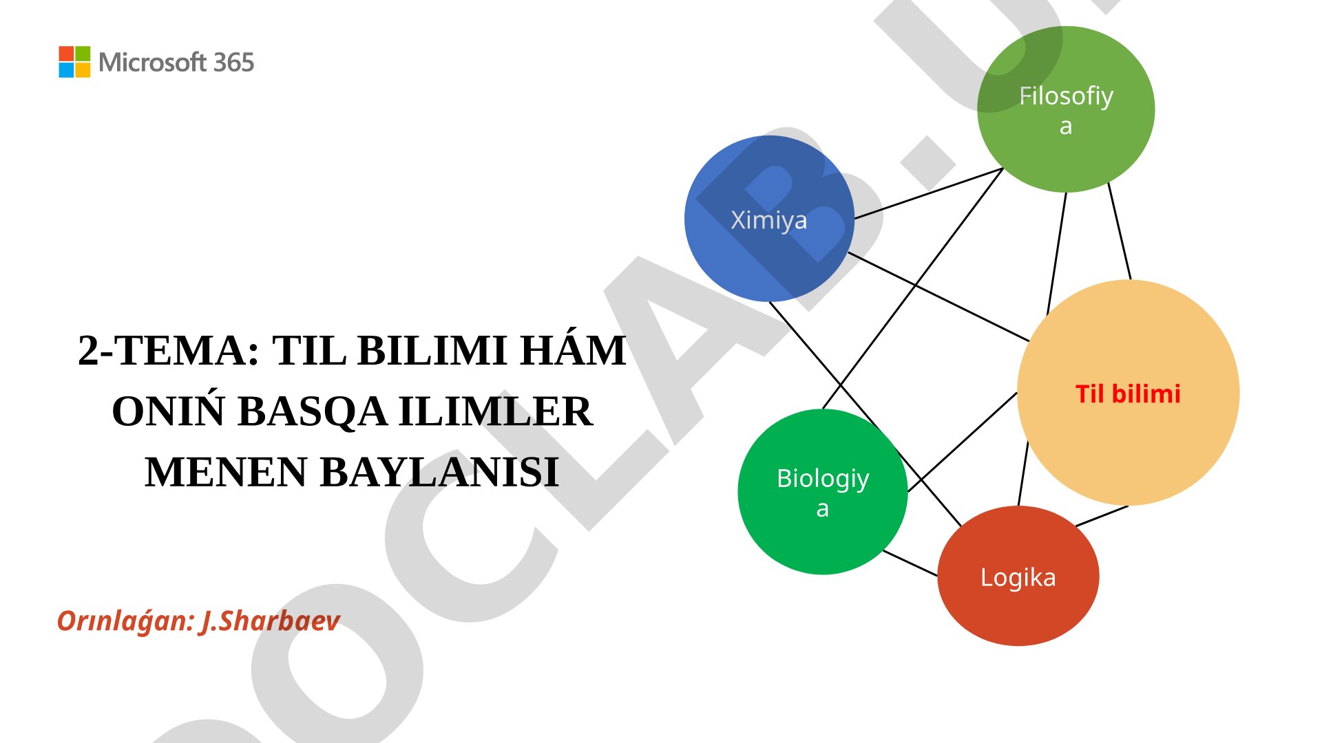Til bilimi hám onıń basqa ilimler menen baylanısı