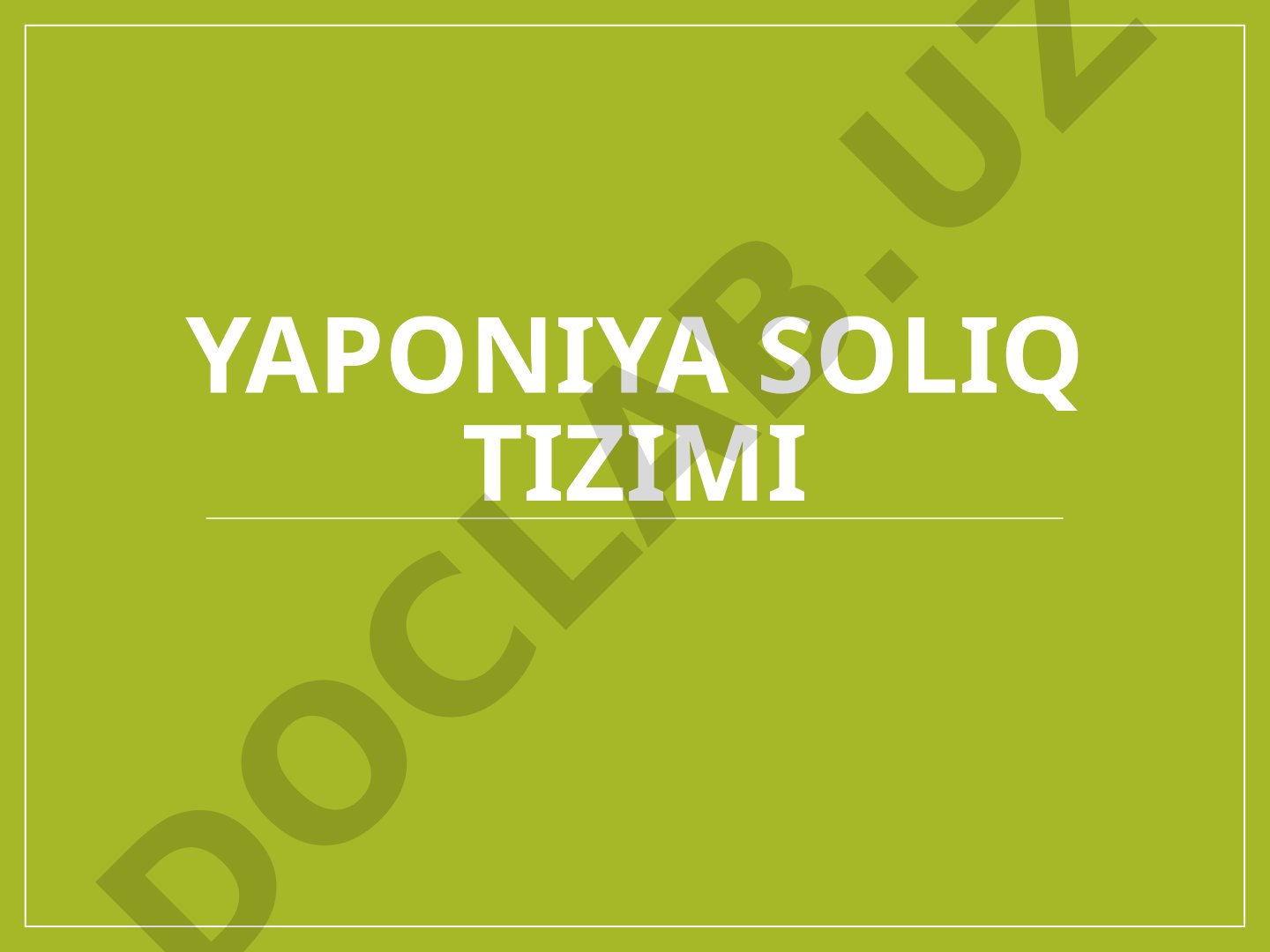 Yaponiya soliq tizimi