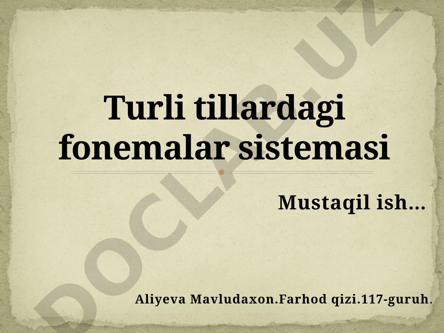 Turli tillardagi fonemalar sistemasi
