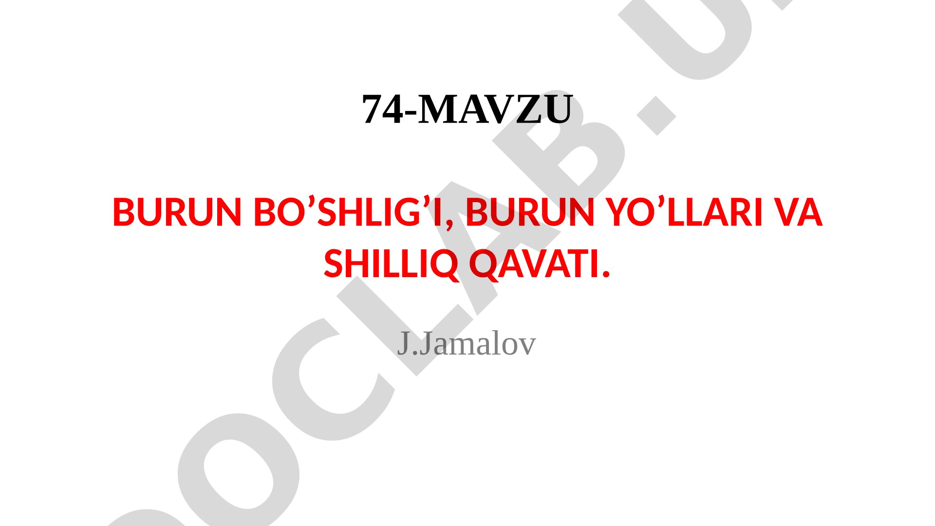 Burun bo'shlig'i, burun yo'llari va shilliq qavati