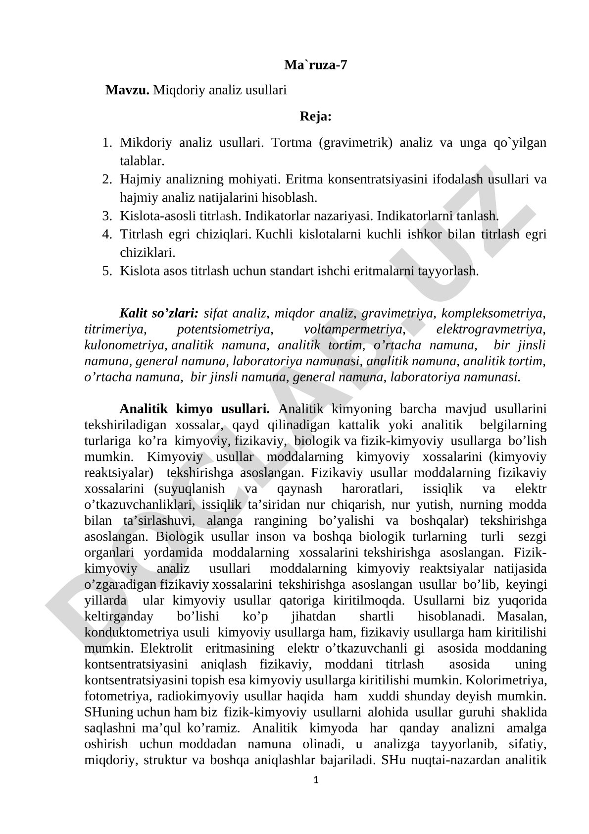 Miqdoriy analiz usullari