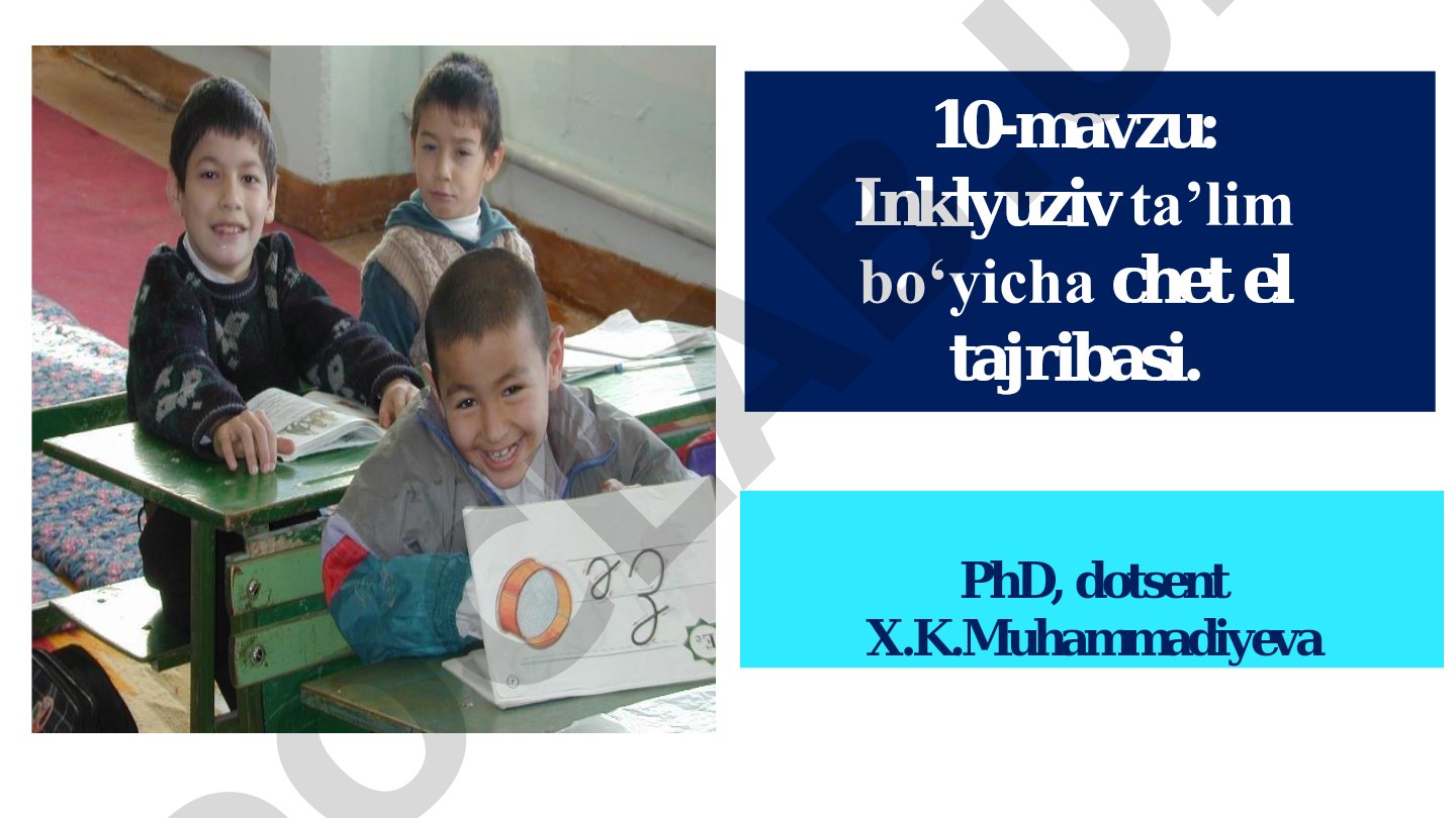 Inklyuziv ta’lim bo‘yicha chet el tajribasi