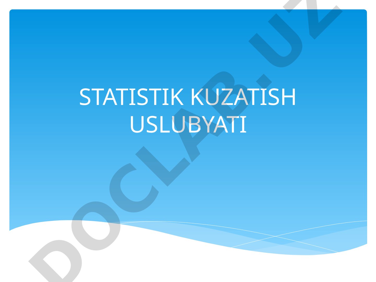 Statistik kuzatish uslubiyati