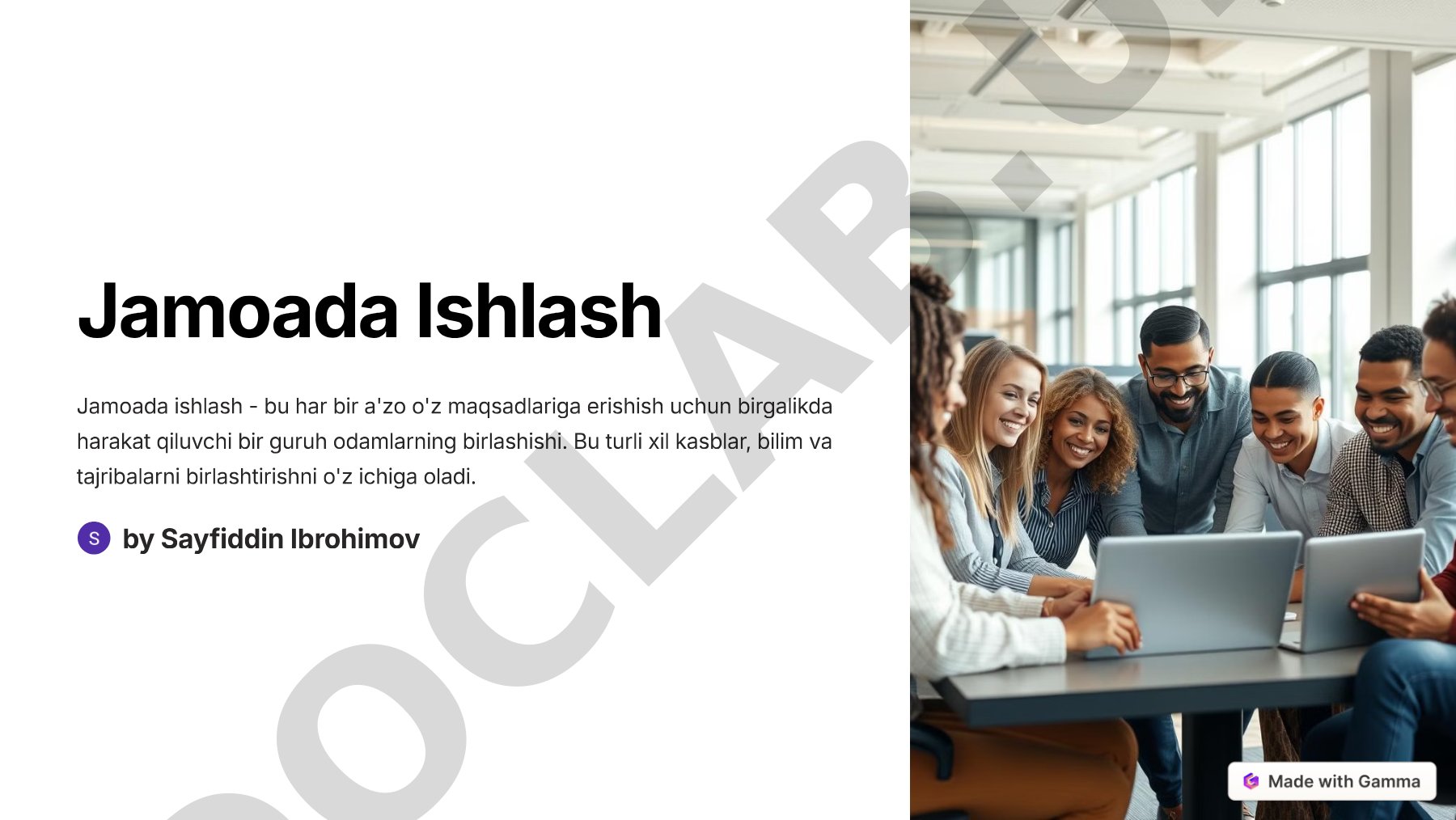 Jamoada ishlash