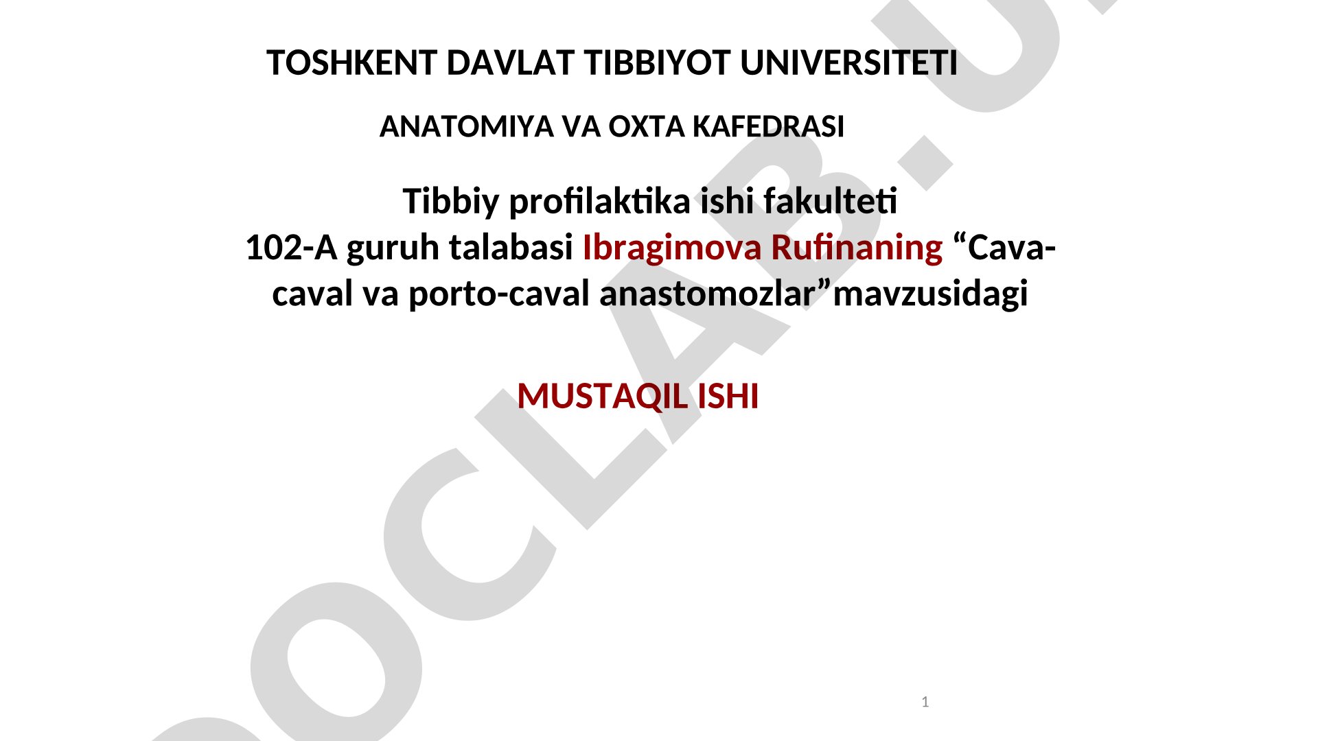 Cava-caval va porto-caval anastomozlar