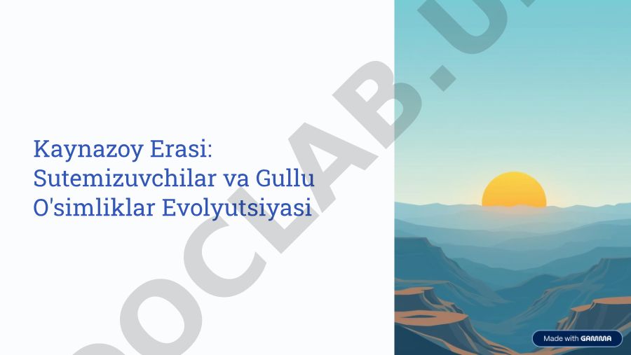 Kaynazoy Erasi: Sutemizuvchilar va Gullu O'simliklar Evolyutsiyasi