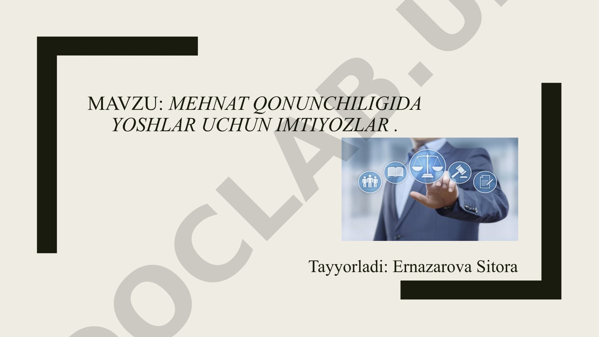 Mehnat qonunchiligida yoshlar uchun imtiyozlar