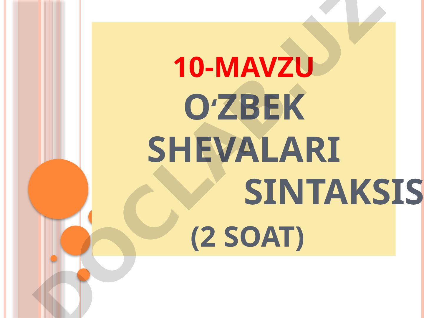 O'zbek shevalari sintaksisi