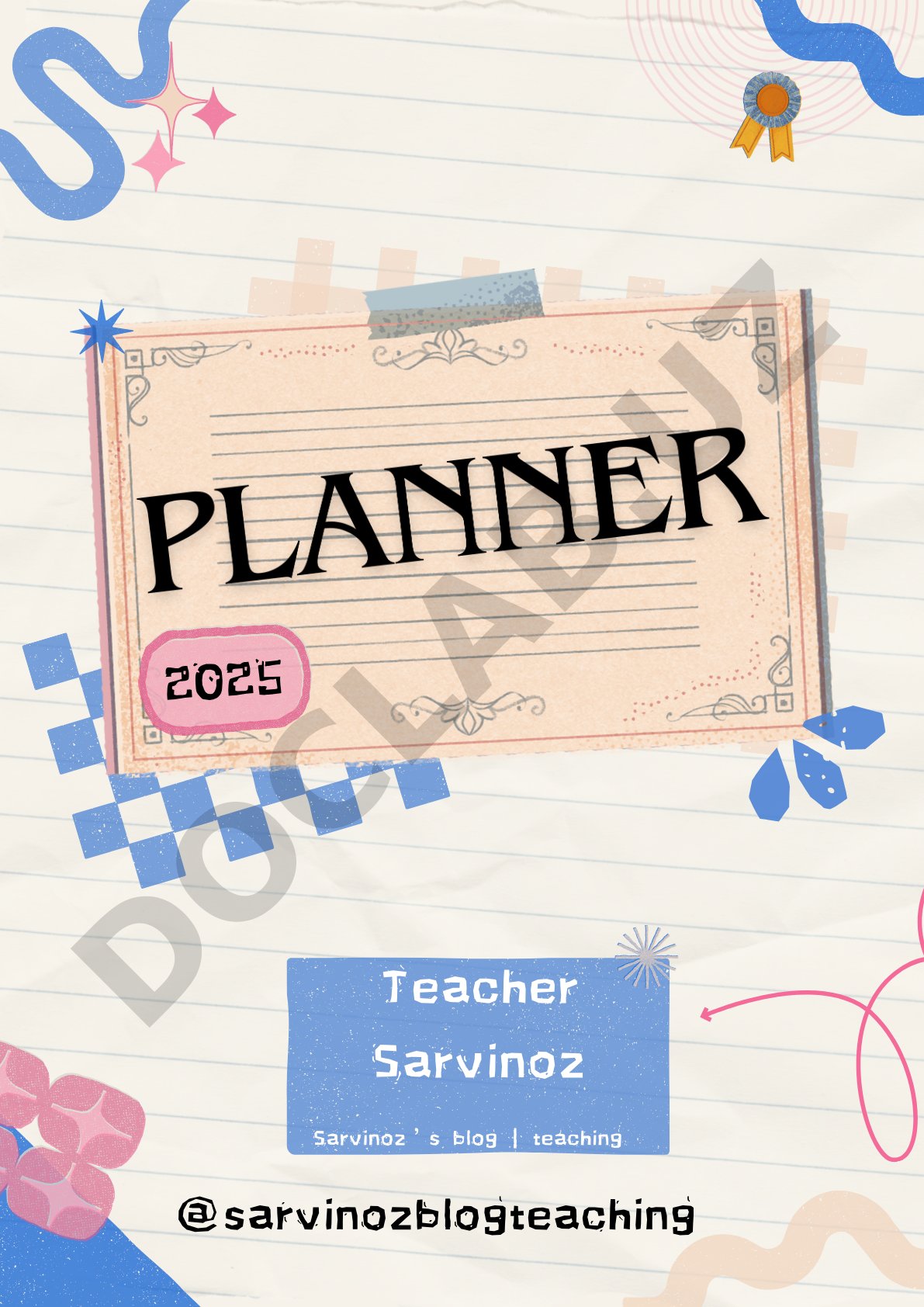 Daily health habits self-care planner