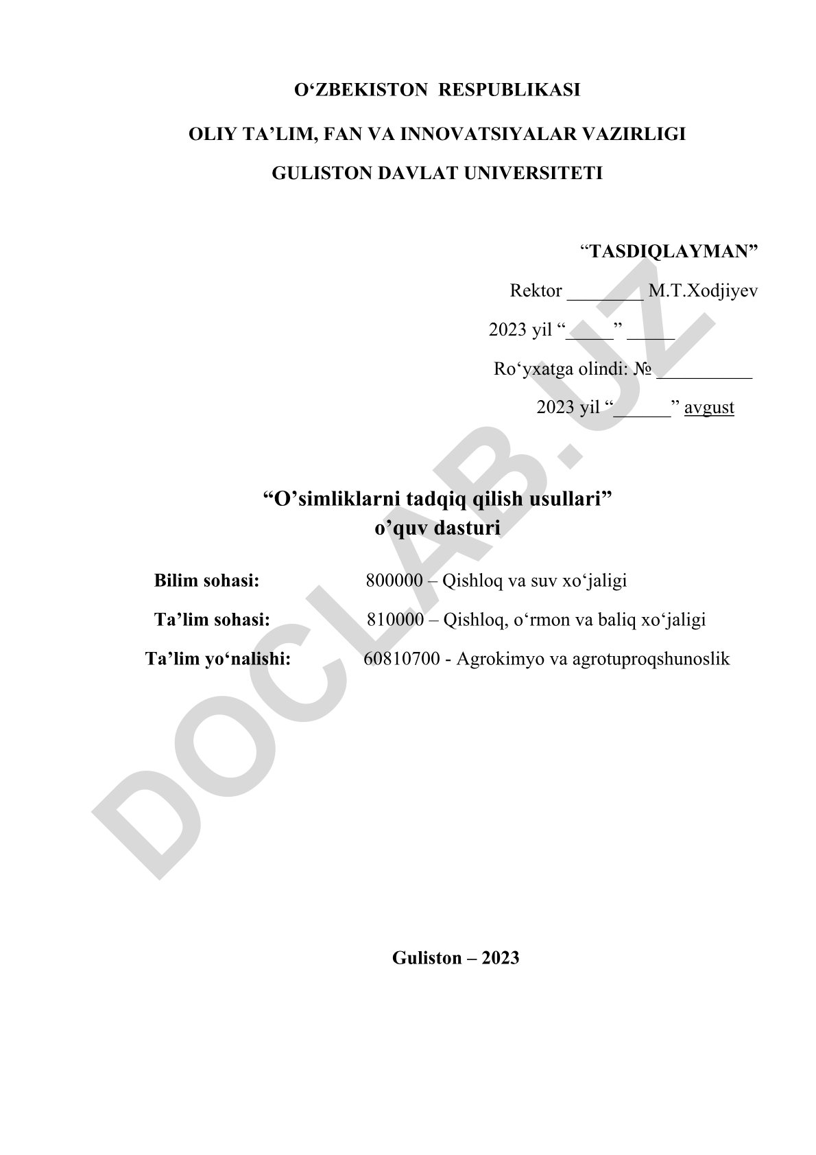 O'simliklarni tadqiq qilish usullari
