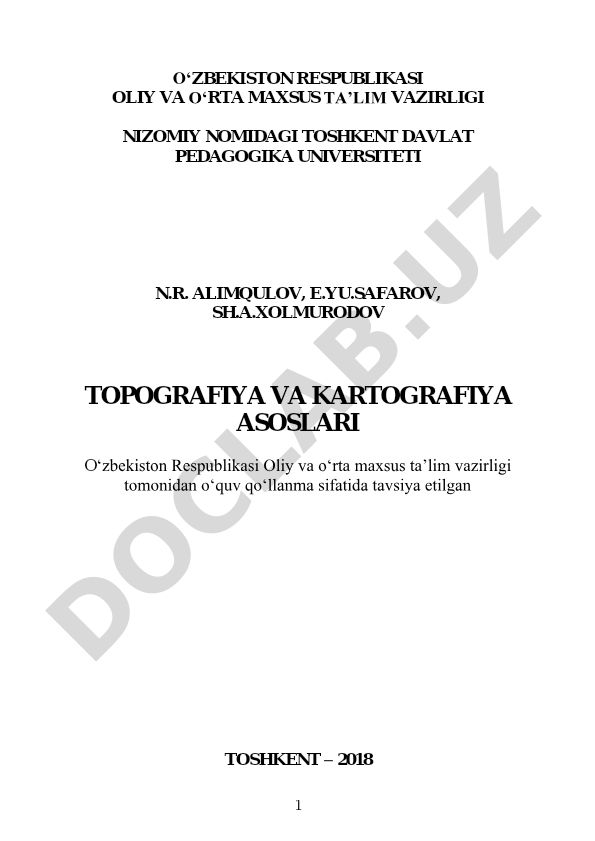 Topografiya va kartografiya asoslari