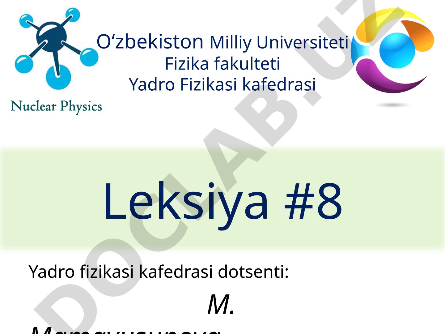 Yadro va elementar zarralar fizikasi Radioaktivlik