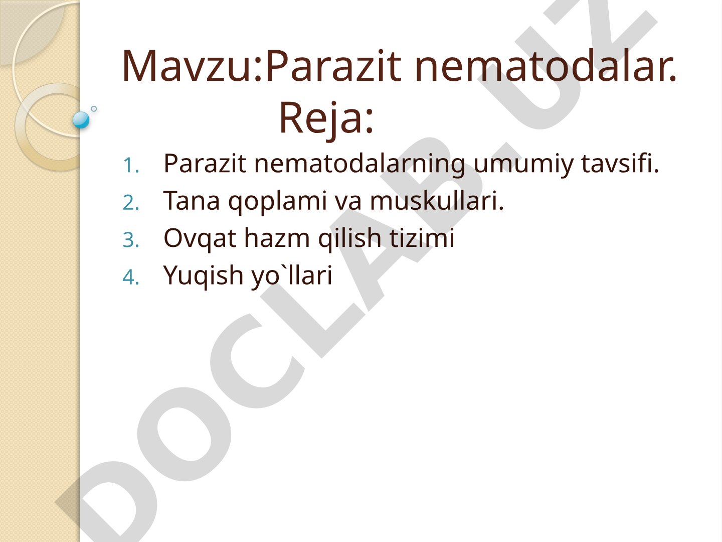 Parazit nematodalar