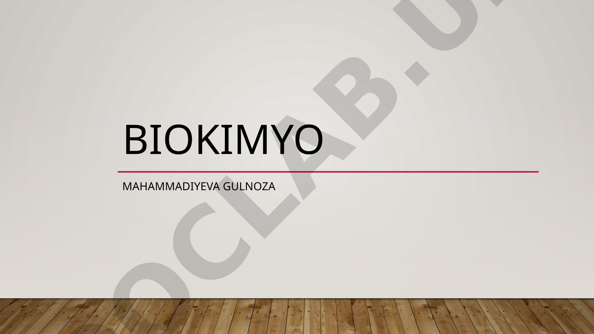 Biokimyo