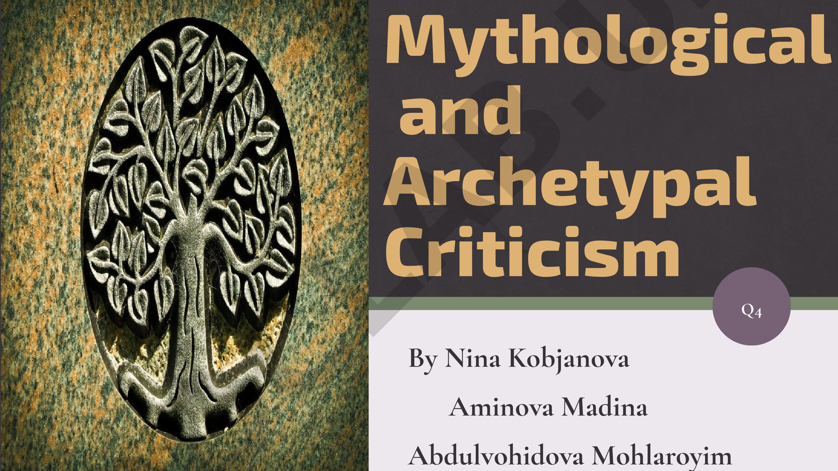 Mythological and Archetypal Criticism