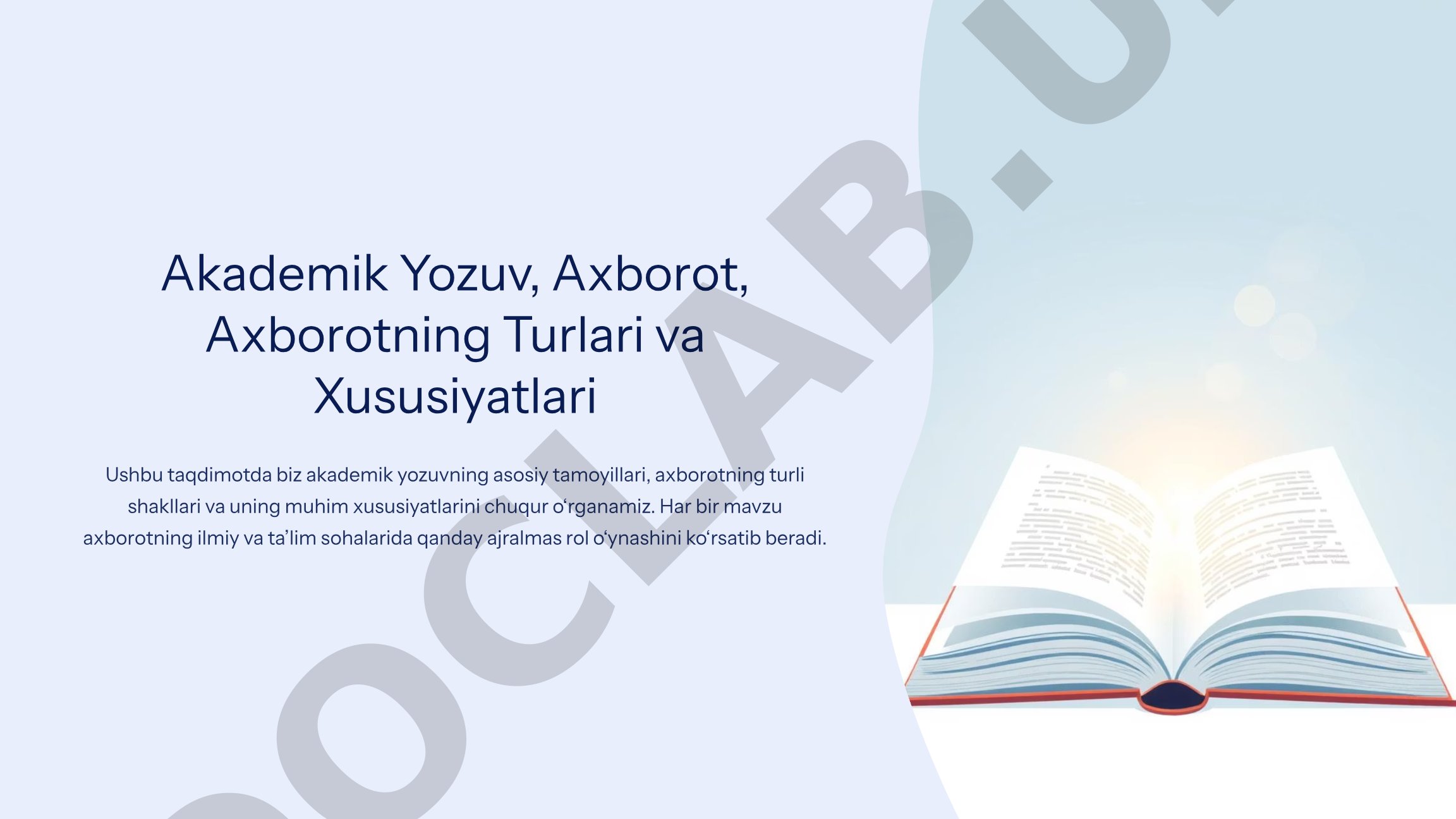 Akademik Yozuv, Axborot, Axborotning Turlari va Xususiyatlari